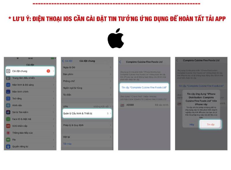 Bước 3: Cấp quyền cài đặt và bảo mật