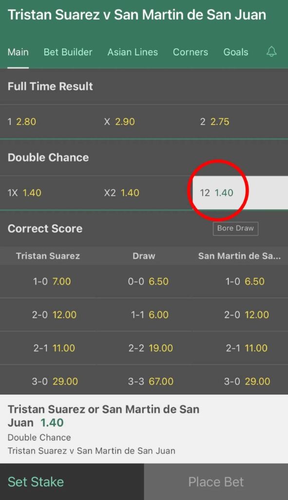 Soi kèo Double Chance kết hợp cùng kèo khác